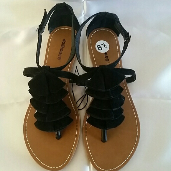 Black dollhouse sandals