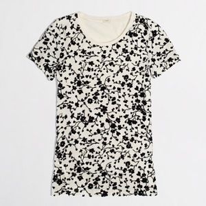 J Crew  Factory Velvet Floral Vine Top  Tee