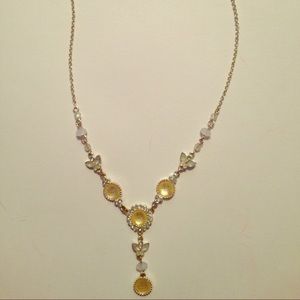 Stone and diamond necklace