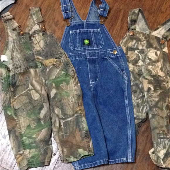 3 pair of toddler overalls