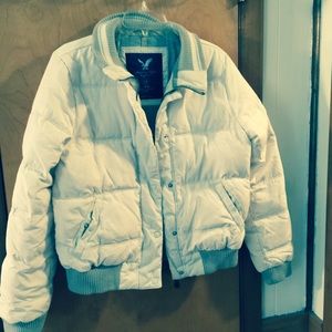 Ae jacket/coat puffer cream color