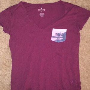 Maroon pocket tee