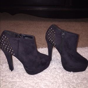 black heels with silver studs