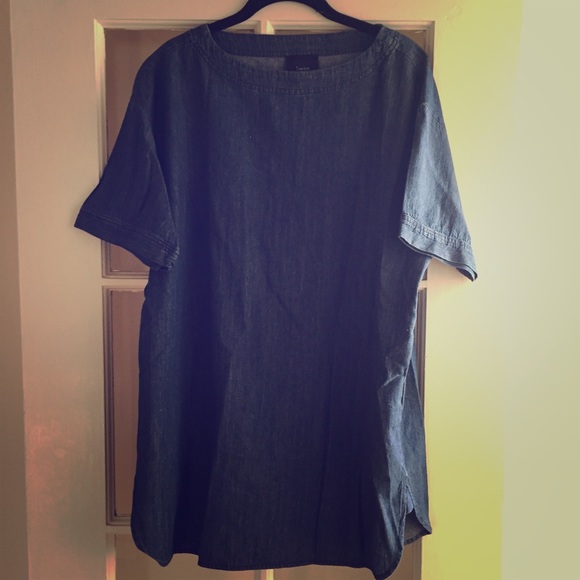 Denim tunic style shift dress