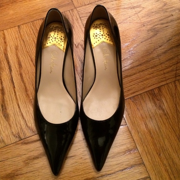 Cole Haan Black Patent Kitten Heel Pumps
