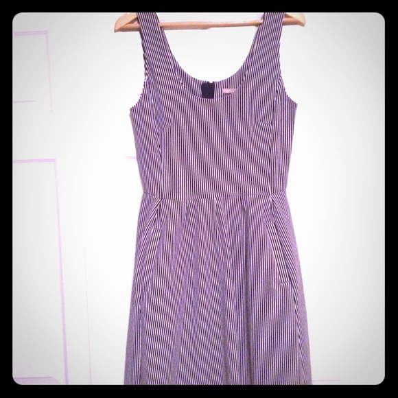 Pinstrip fit and flare adorable dress