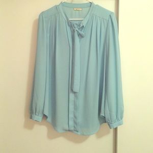 Light blue sheer blouse