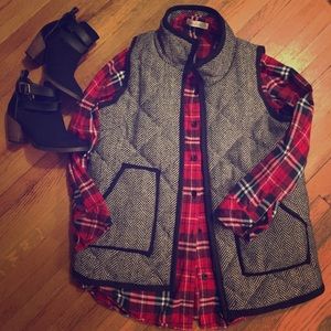 Herringbone puffer vest