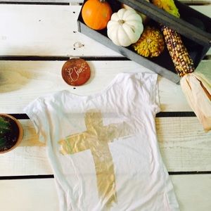 Gold cross tee