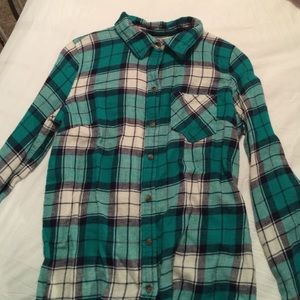 Blue white and black flannel