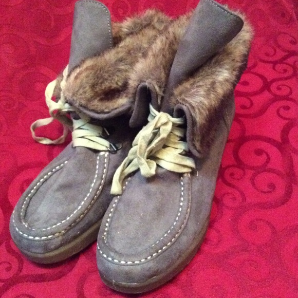 Gray Justice Faux Fur Boots