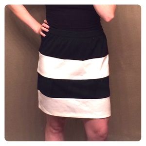 Ann Taylor LOFT black and white striped skirt