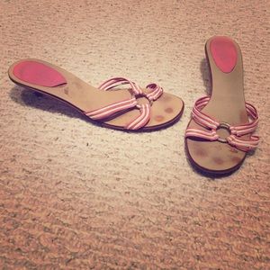 Kitten heeled Coach sandals