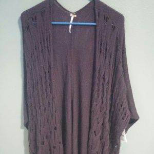NWT Free People plum sweater/shall wrap.