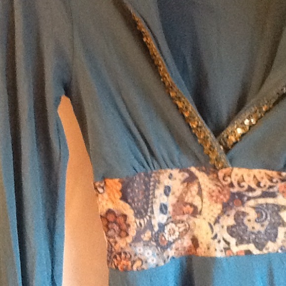 Sweet Pea Anthropologie green nylon top. - Picture 2 of 2