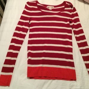 White red and orange crewneck