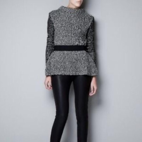 zara peplum sweatshirt