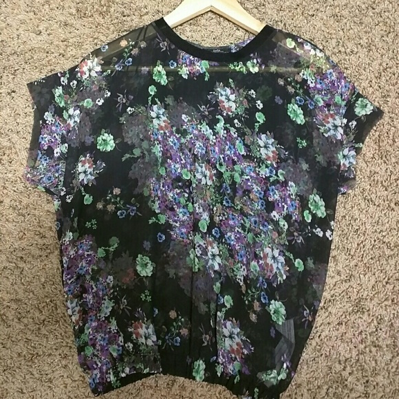 Zara black printed top