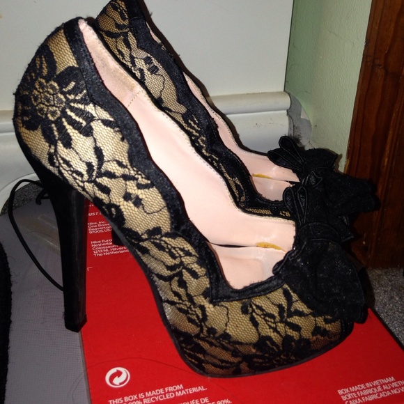 nude lace heels
