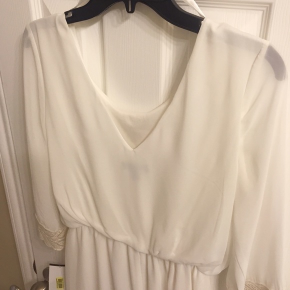 NWT Jodi Kristopher Lace Trim Blouson Dress - Picture 2 of 4