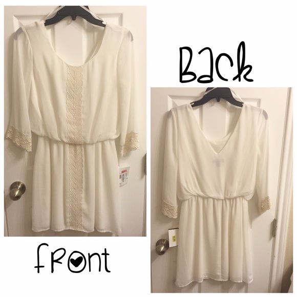 NWT Jodi Kristopher Lace Trim Blouson Dress - Picture 3 of 4