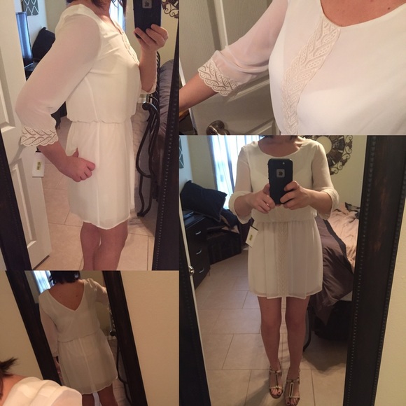 NWT Jodi Kristopher Lace Trim Blouson Dress - Picture 4 of 4