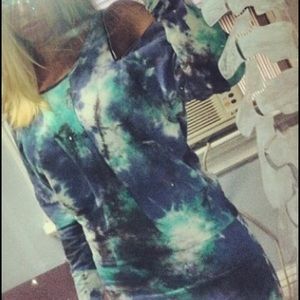 Long sleeve tie dye dress