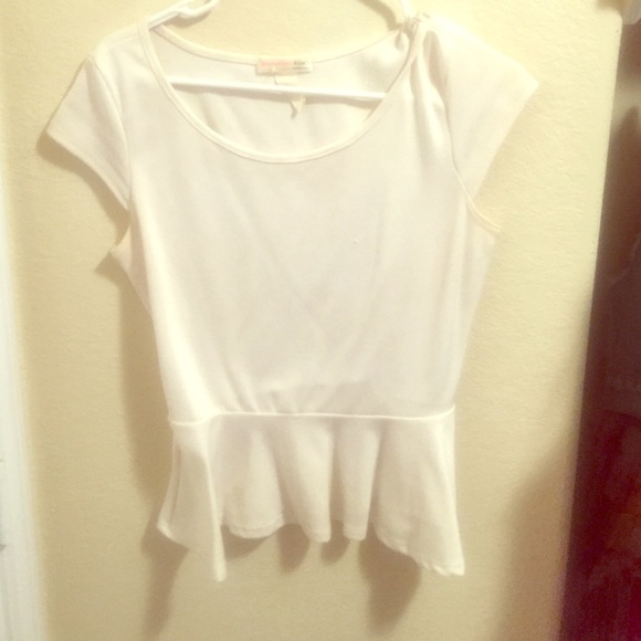 White Peplum Top