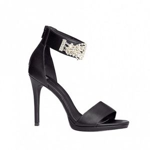 H&M black rhinestone embellished heel 38