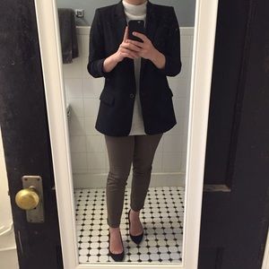 Zara Black Blazer with Satin Lapel