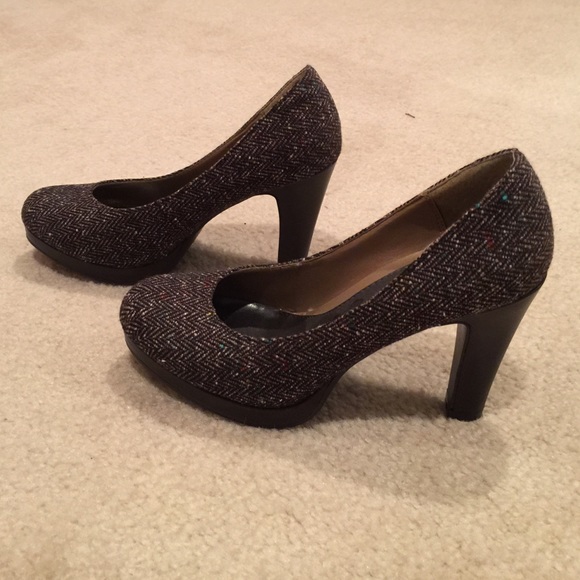 Brown platform heels