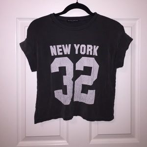 Gray Brandy Melville T-shirt New York 32 one size