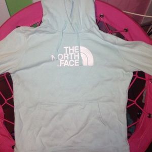 mint green north face sweatshirt large in woman