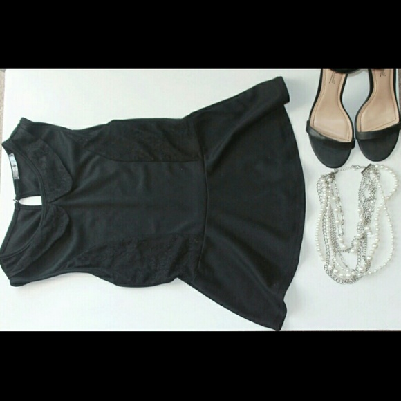 Black peplum top - Picture 1 of 2