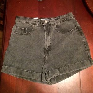 American Apparel  High Waist Cuff Shorts