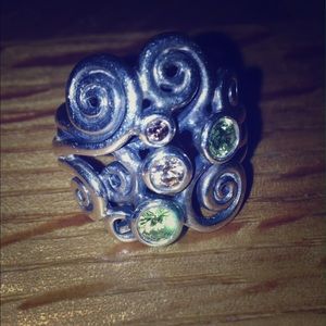 Authentic pandora silver autumn winds ring.