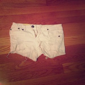 White denim shorts