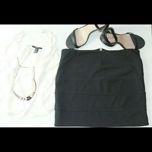 Black thick stripe skirt