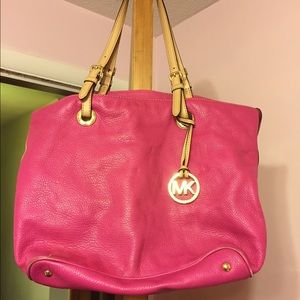 Hot Pink Authentic MK leather bag.