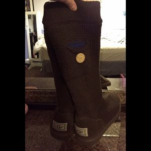 Chocolate Brown Knit Uggs