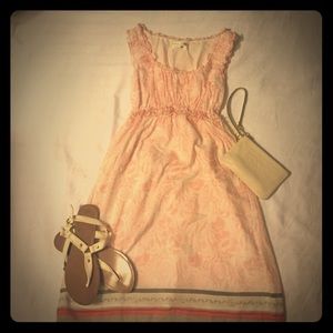 Light pink MSSP dress with patterned bottom hem