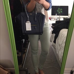 Celine inspired blue tote! Real leather!