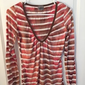 Stripped fitted long sleeve