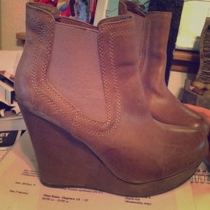 Seychelles anthropologie brown leather booties