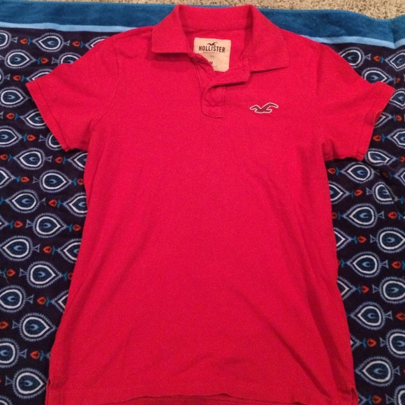 Men's red Hollister polo
