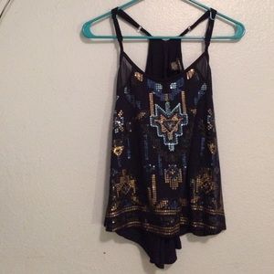 Spaghetti Strap Blue Tank