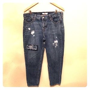 Hollister patchwork frayed jeans