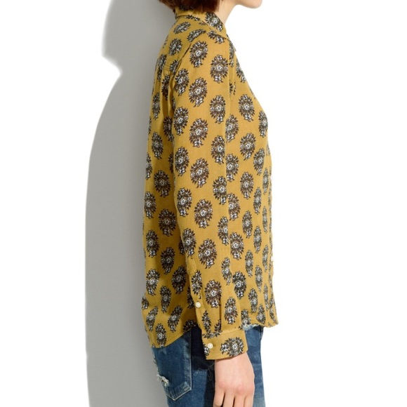 Madewell mustard color blouse