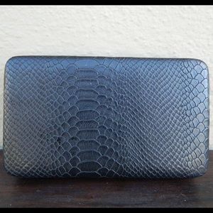 Black Snake Skin Clutch