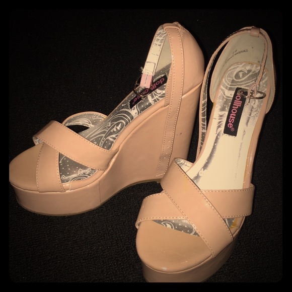 Nude Platform Wedges